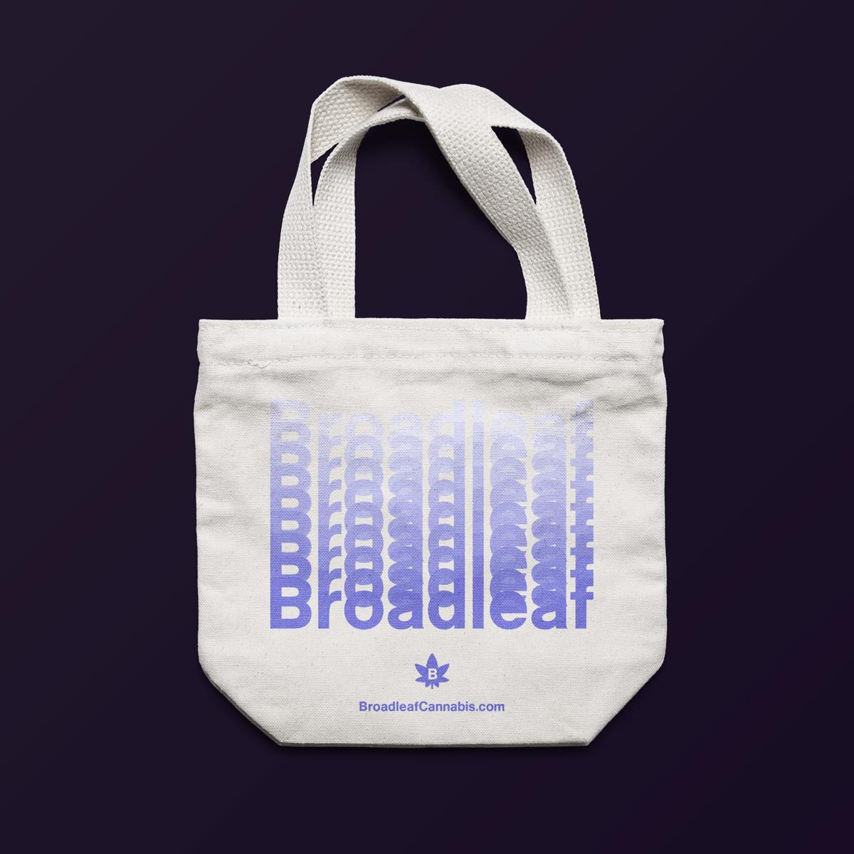 Canvas tote with stacked Broadleaf wordmark