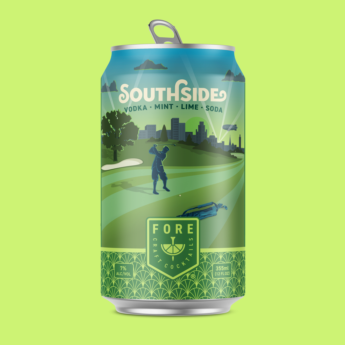 FORE Southside can: vodka, mint, lime, and soda