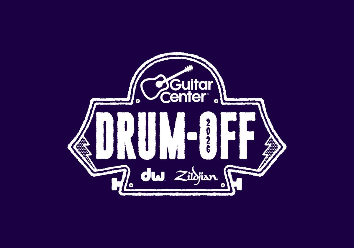 Drum-Off 2026 reverse lockup, white on deep purple