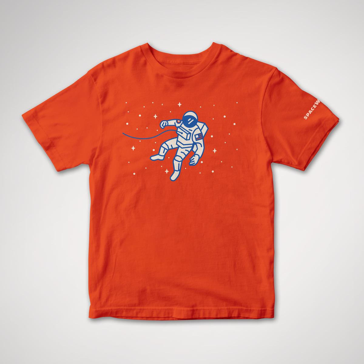 Orange spaceman T-shirt