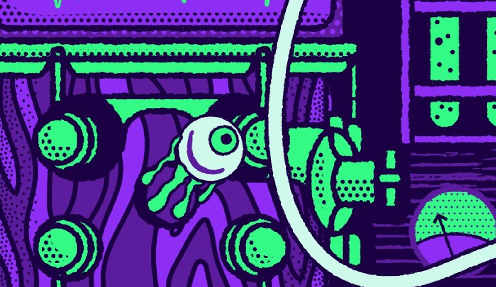 Close-up: an eyeball on the lab machinery