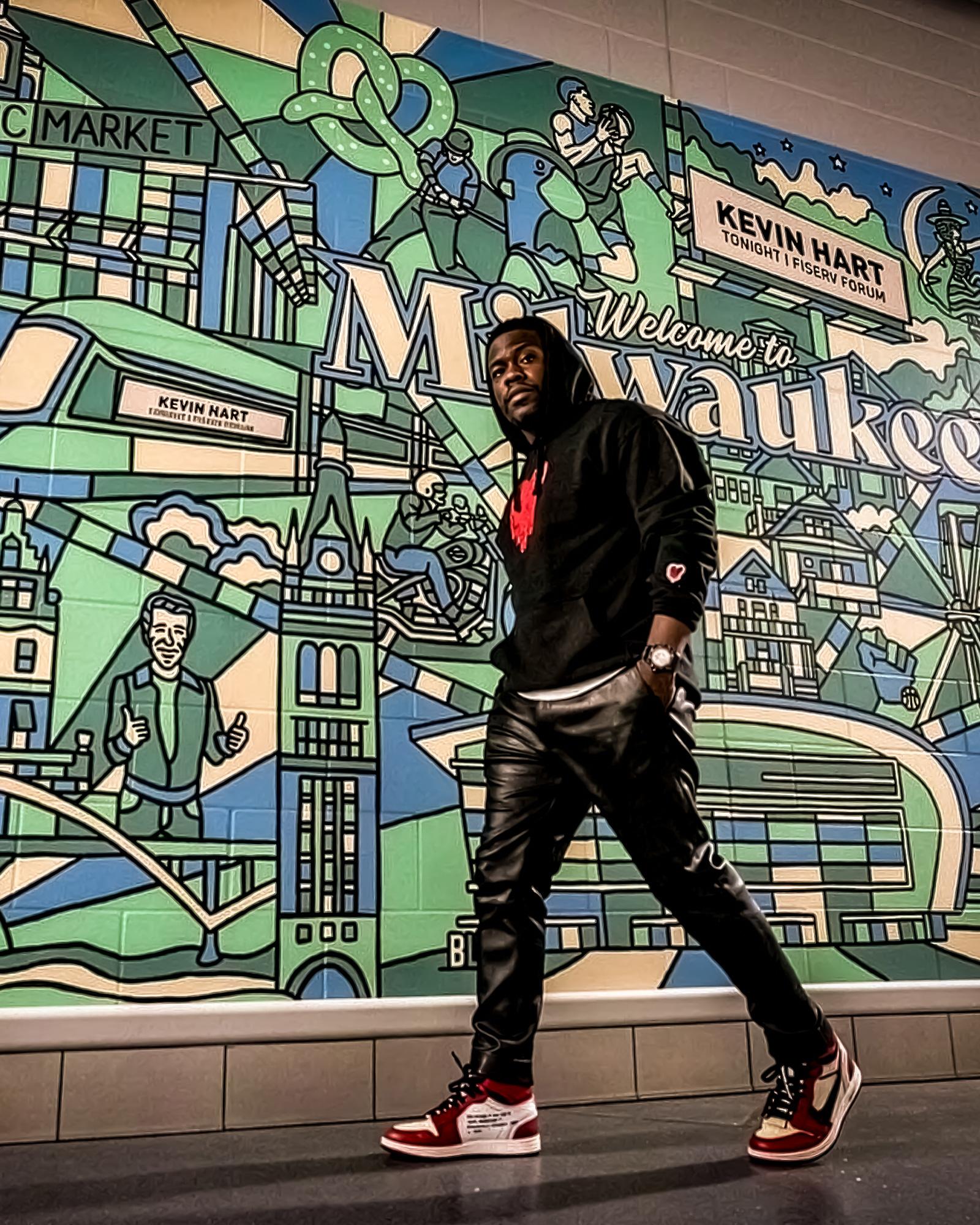 Milwaukee Bucks mural at Fiserv Forum