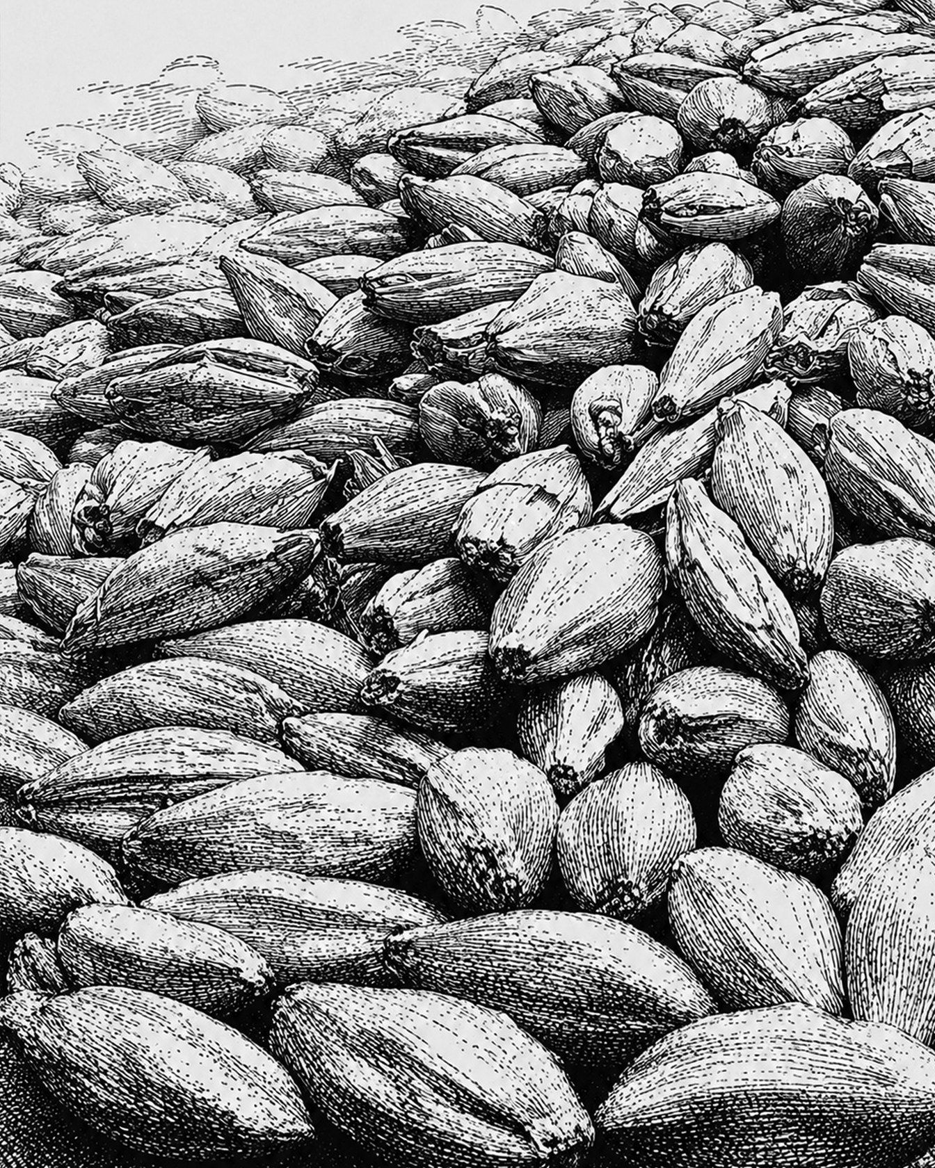 The malt engraved in black and white