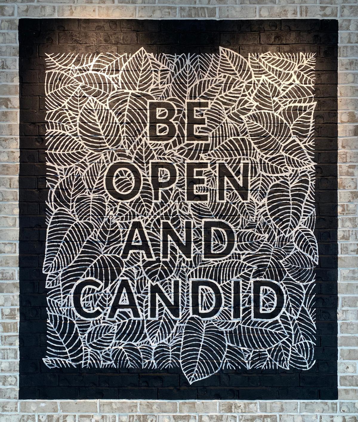 LendingTree headquarters mural - Be Open and Candid