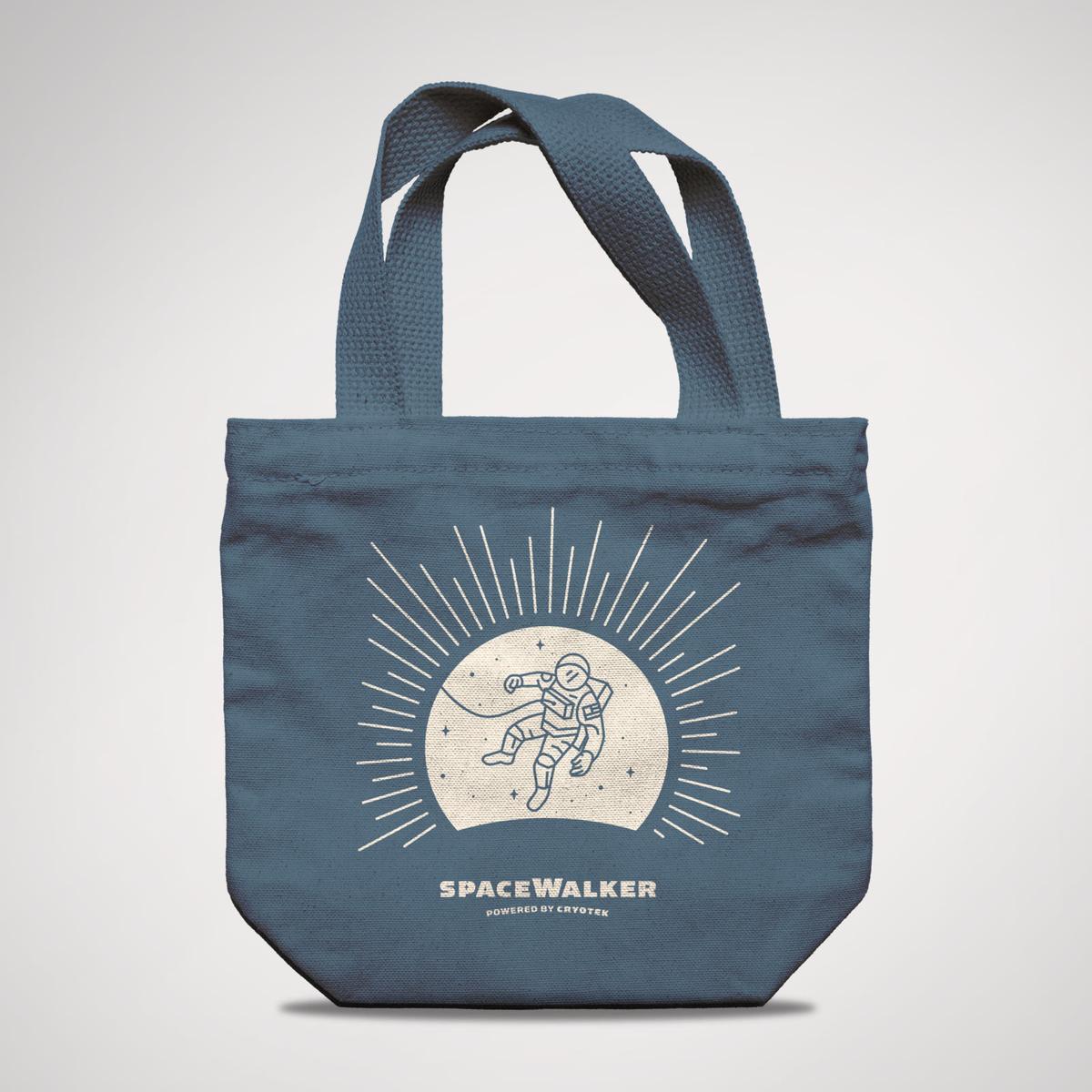 Slate tote with spaceman illustration