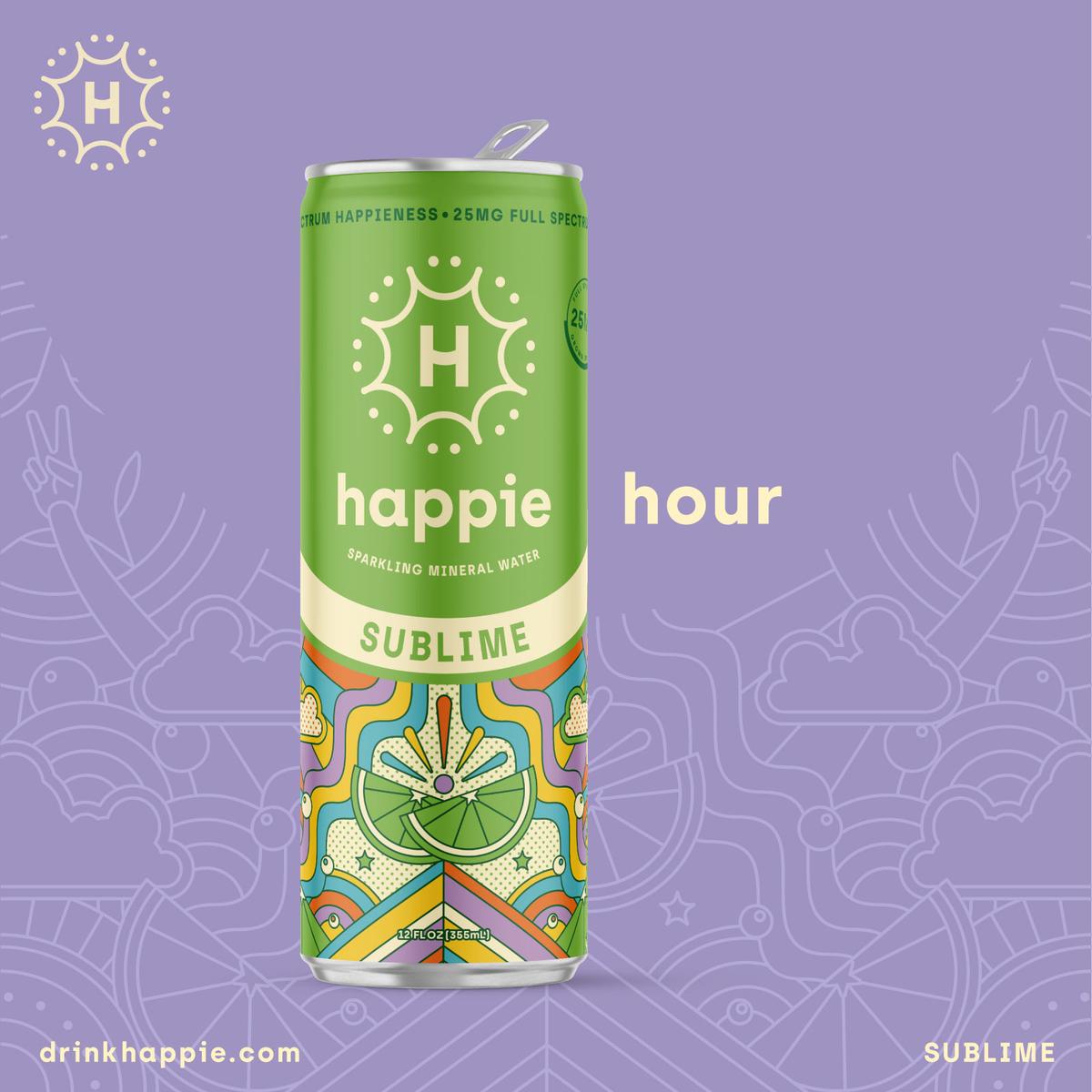 "Happie hour" social post with Sublime can