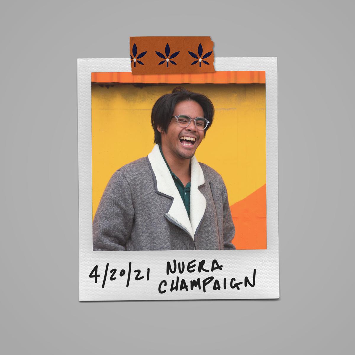 nuEra Champaign polaroid dated 4/20/21