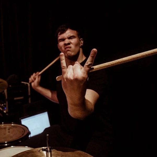 Mitch Gorman playing drums