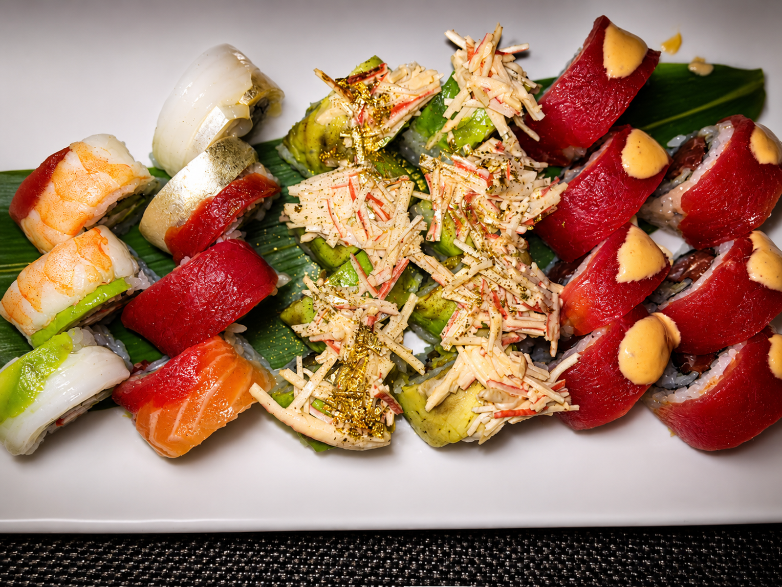 Plated sushi rolls in Panama