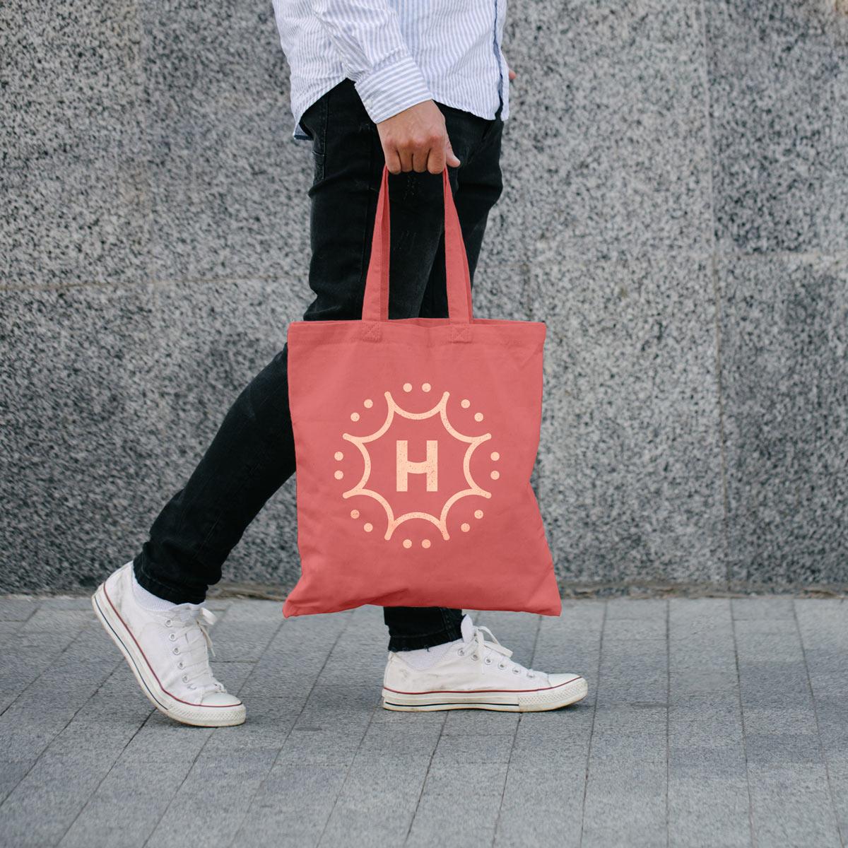 Coral Happie tote bag
