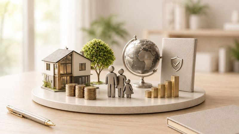 Wealth Management e gestione patrimoniale familiare con casa, risparmi, protezione del patrimonio e passaggio generazionale