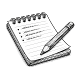 Notepad with pencil icon