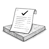 Receipt with checkmark icon