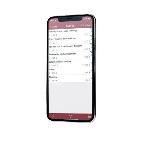 a cell phone with a menu on the screen .