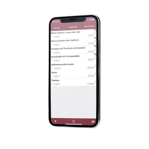 a cell phone with a menu on the screen .