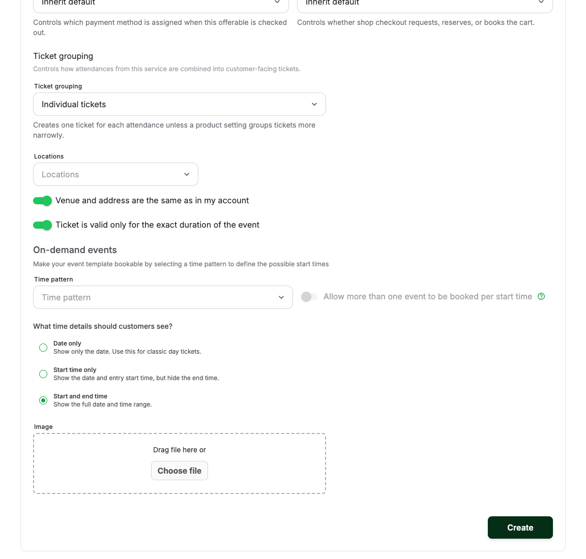 Event template schedule and future-slot controls