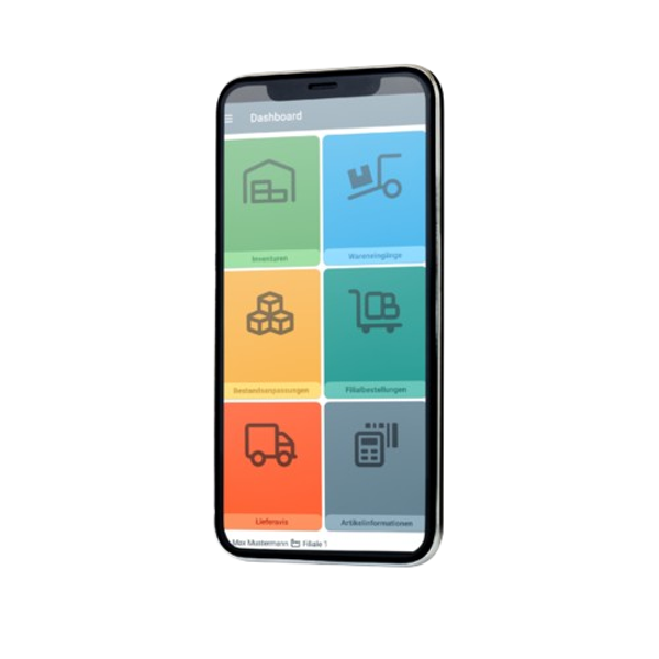 a cell phone with a dashboard app on the screen