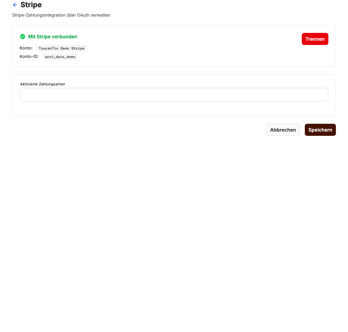 Einstellungen für die Anbindung von Zahlungsanbietern im Backoffice