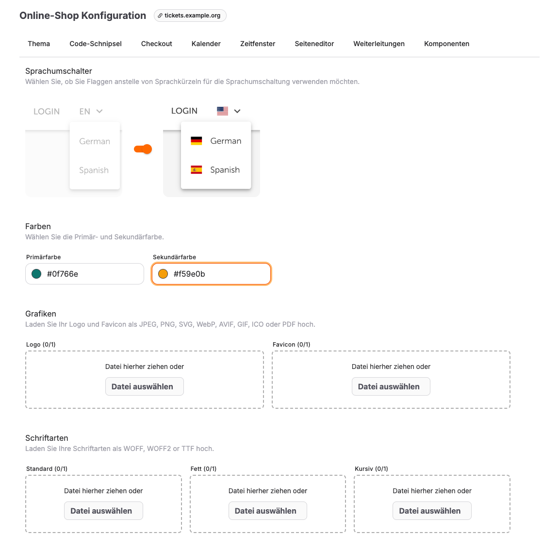 Konfiguration des Shop-Brandings