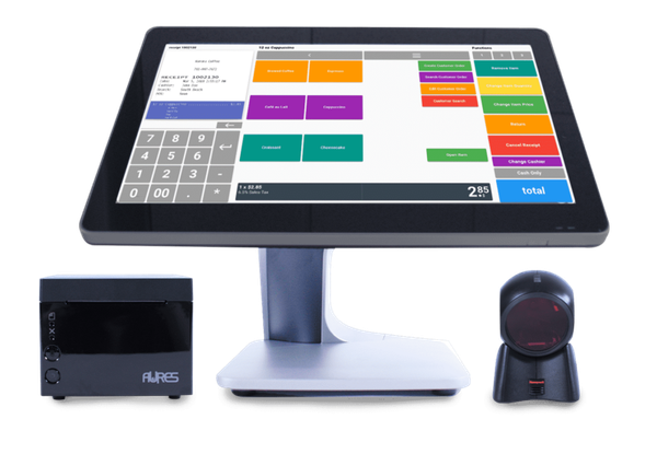 A point of sale with ticket printer and ticket scanner