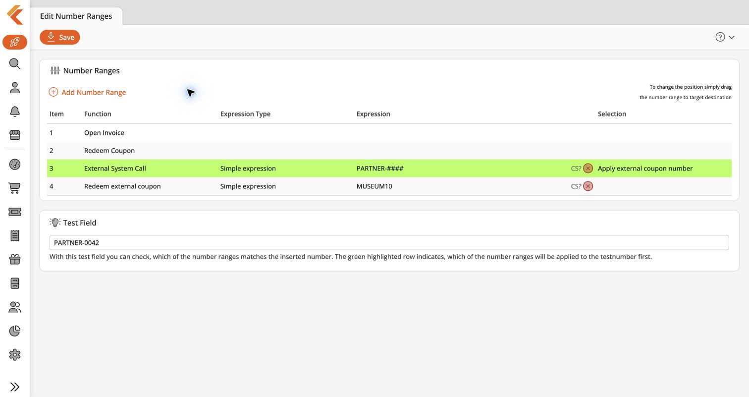 PARTNER-0042 highlights the External System Call number range