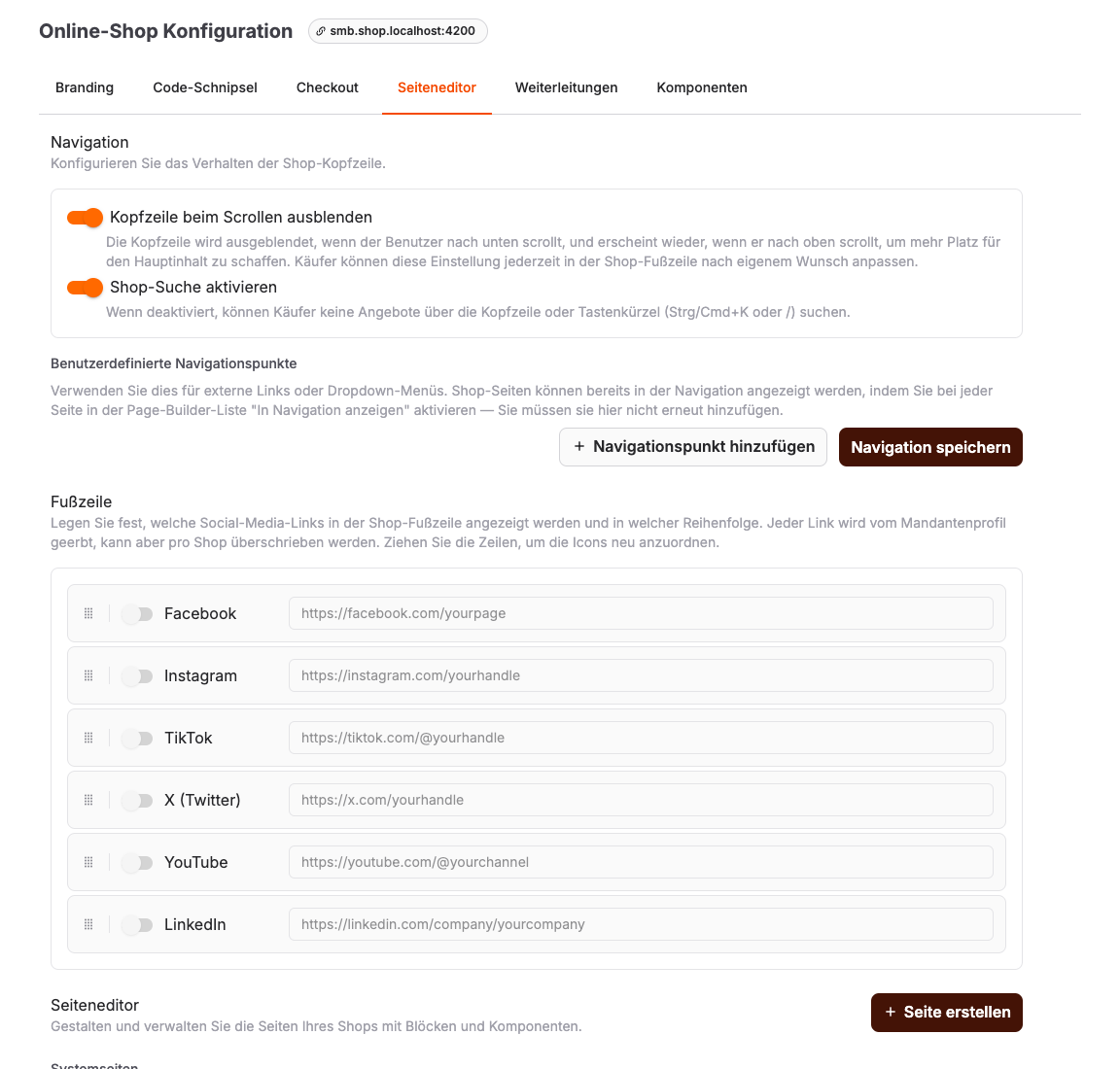 Shop-Page-Builder im Backoffice