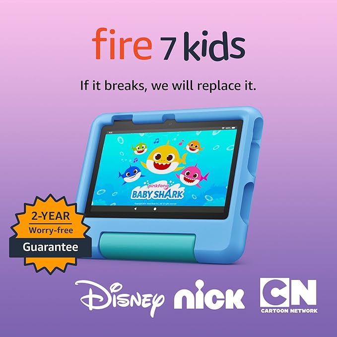 Amazon Fire 7 Kids tablet, ages 3-7. Top-selling 7"