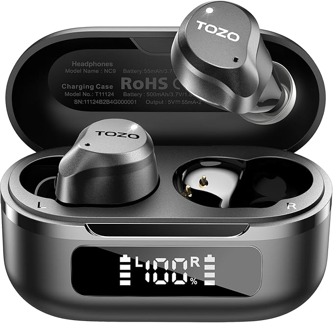 TOZO NC9 Hybrid Active Noise Cancelling Wireless Earbuds