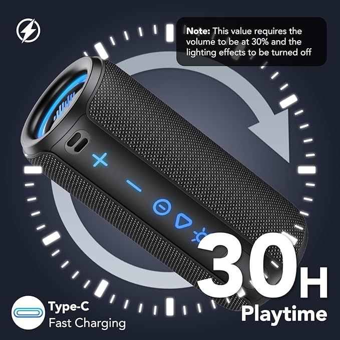 TIMU Portable Speaker Bluetooth 5.4, 30W Super Loud Bluetooth Speaker - View 3