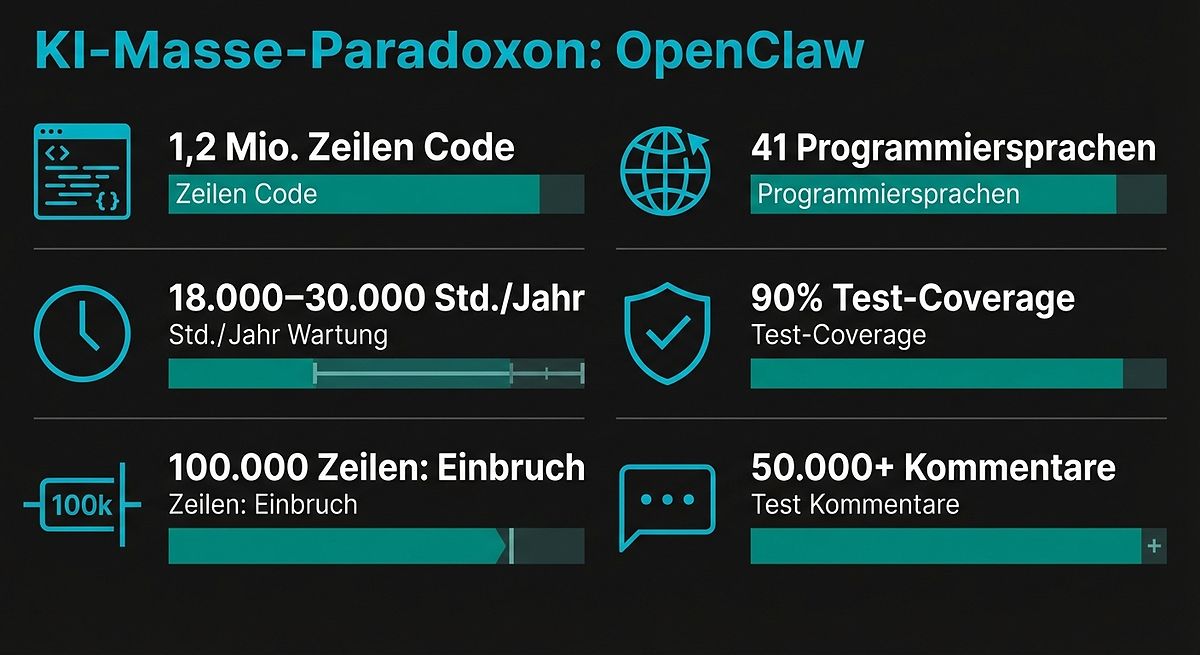 OpenClaw: 1,2 Mio. Zeilen Code abgelehnt