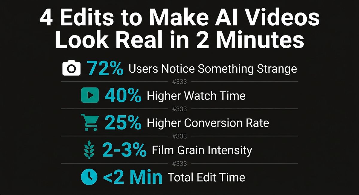 4 Edits for Realistic AI Videos in 2 Minutes