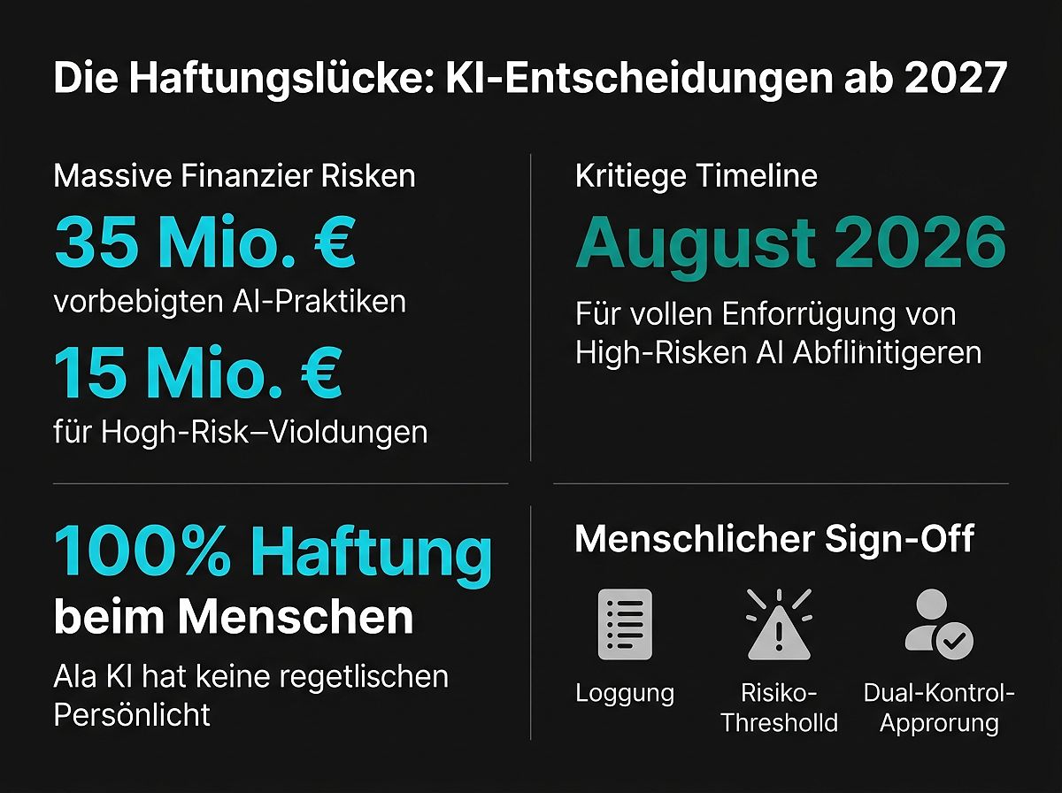 Die Haftungslücke: KI-Entscheidungen ab 2027