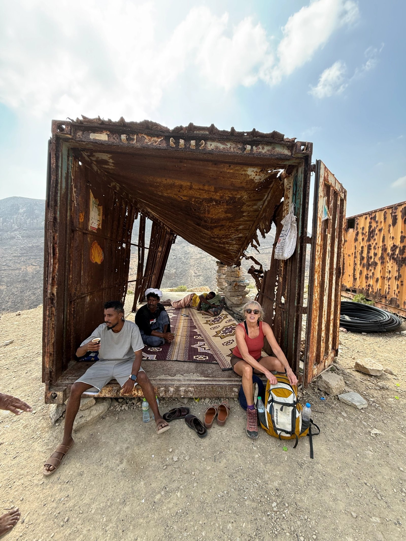 Person in hut
