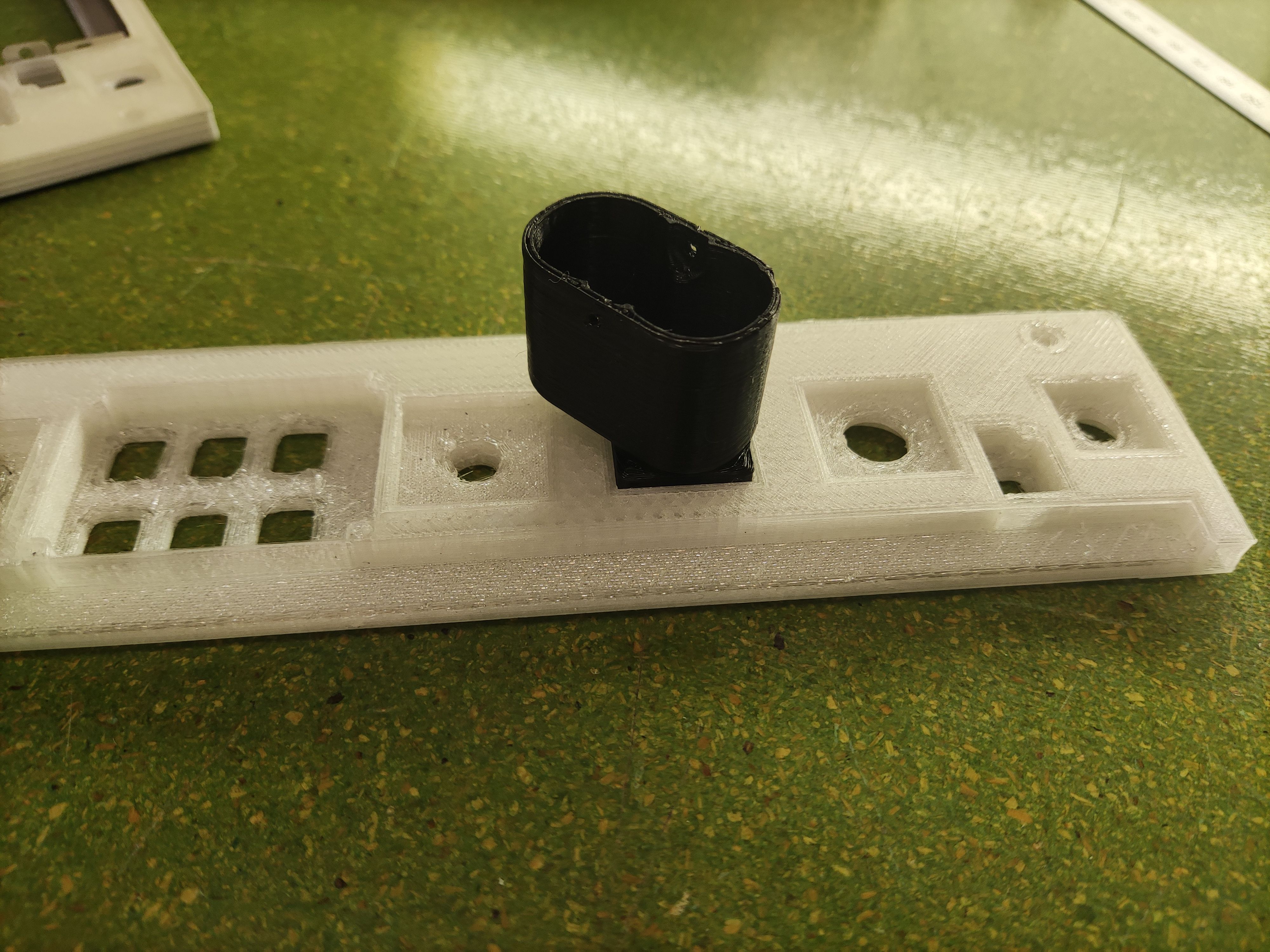 3D-printed knobs inserted