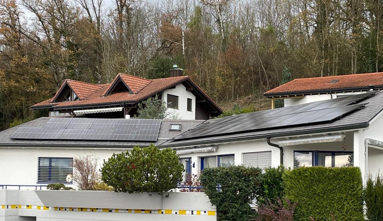 Roof with solar panels