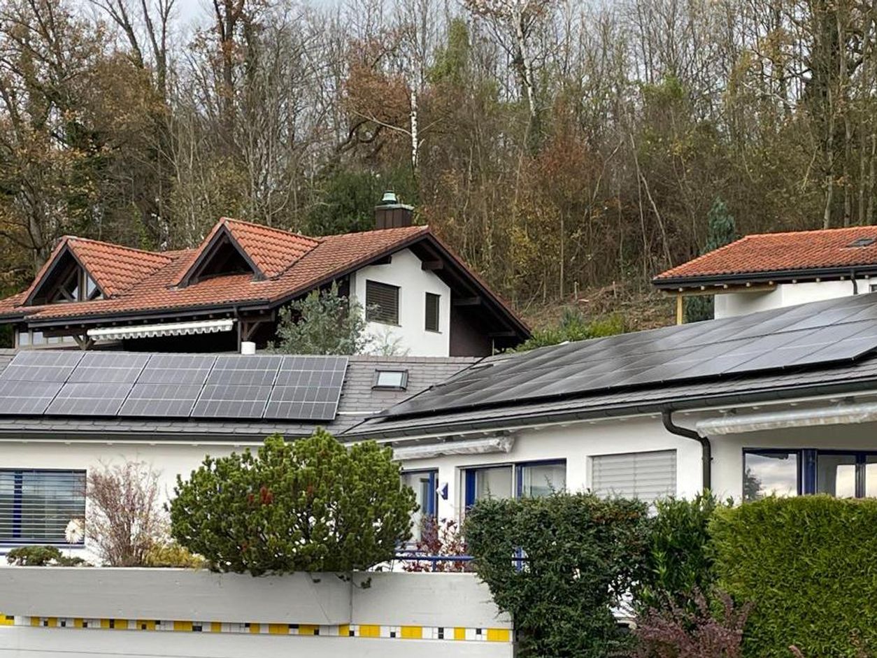 Roof with solar panels