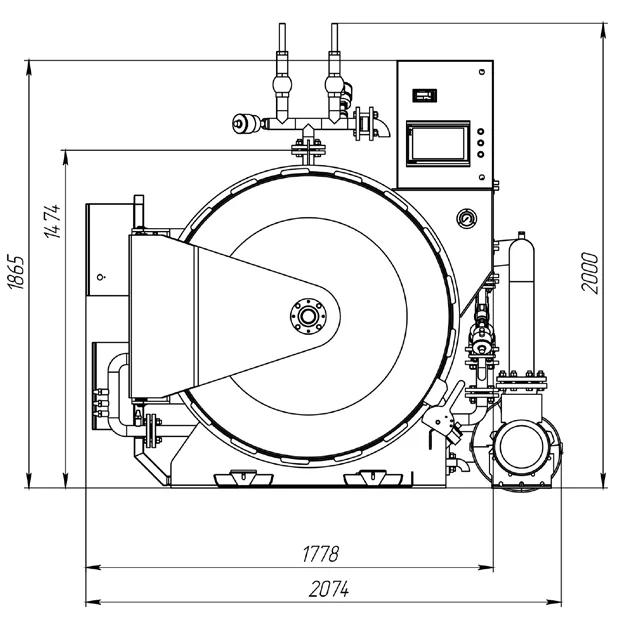 Sterilizing horizontal autoclave for 1 basket