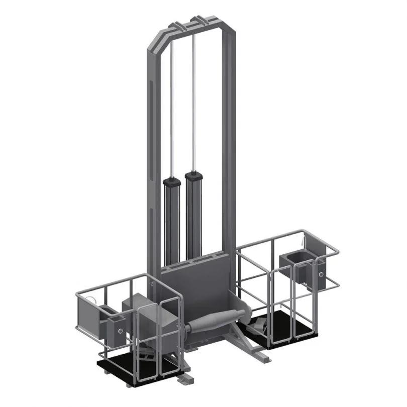 Pneumatic hide puller with platforms