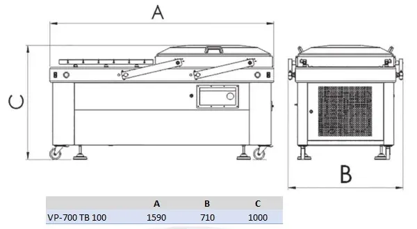 Industrial vacuum packer AK-RAMON VP-700 TB 100