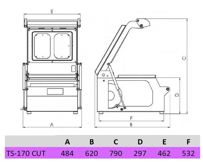 Manual tray sealer AK-RAMON TS-170 CUT