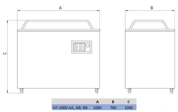 Vacuum Packer Standing AK-RAMON VP-1000 AB, AA, BB