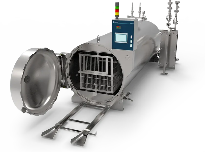 Sterilizing horizontal autoclave for 4 basket