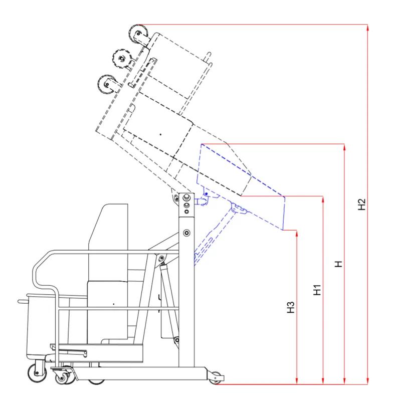 SWING dumper PZ-3/250 (380 kg/ 838 lbs)