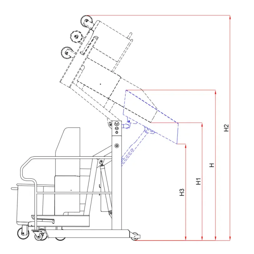 SWING dumper PZ-3/250 (380 kg/ 838 lbs)