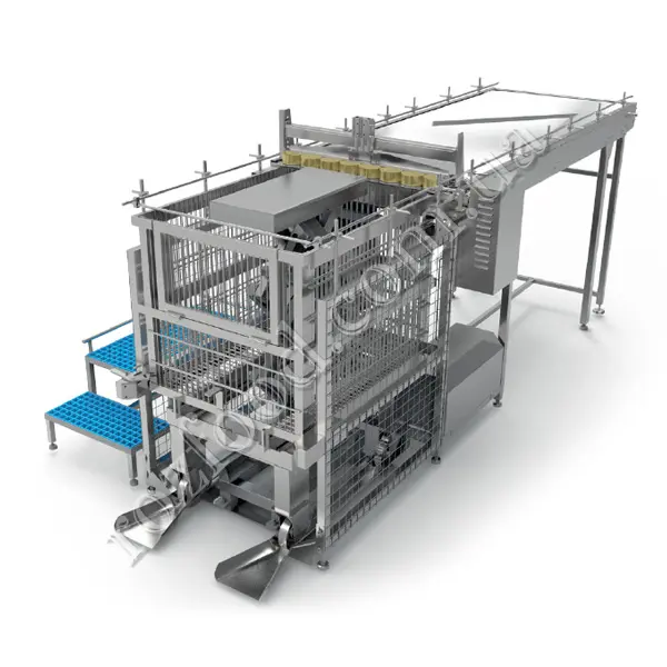 Can Loader for Autoclave Baskets With Conveyor