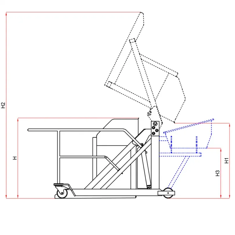 SWING dumper PZ-3/250 (380 kg/ 838 lbs)