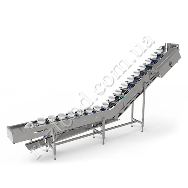 Cup Conveyor to Packaging Machine