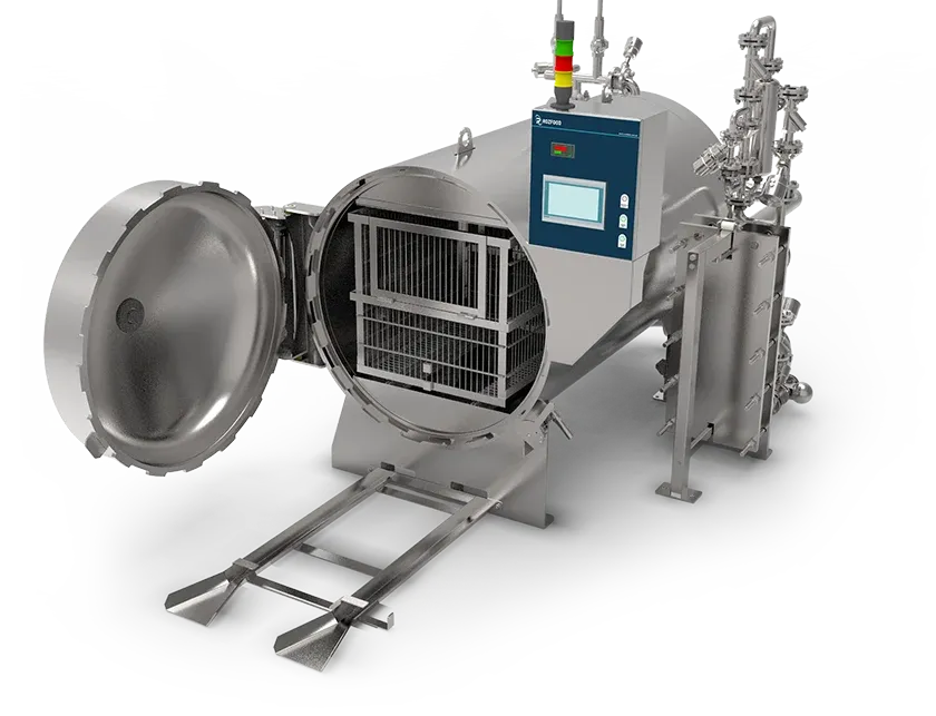 Sterilizing horizontal autoclave for 2 basket