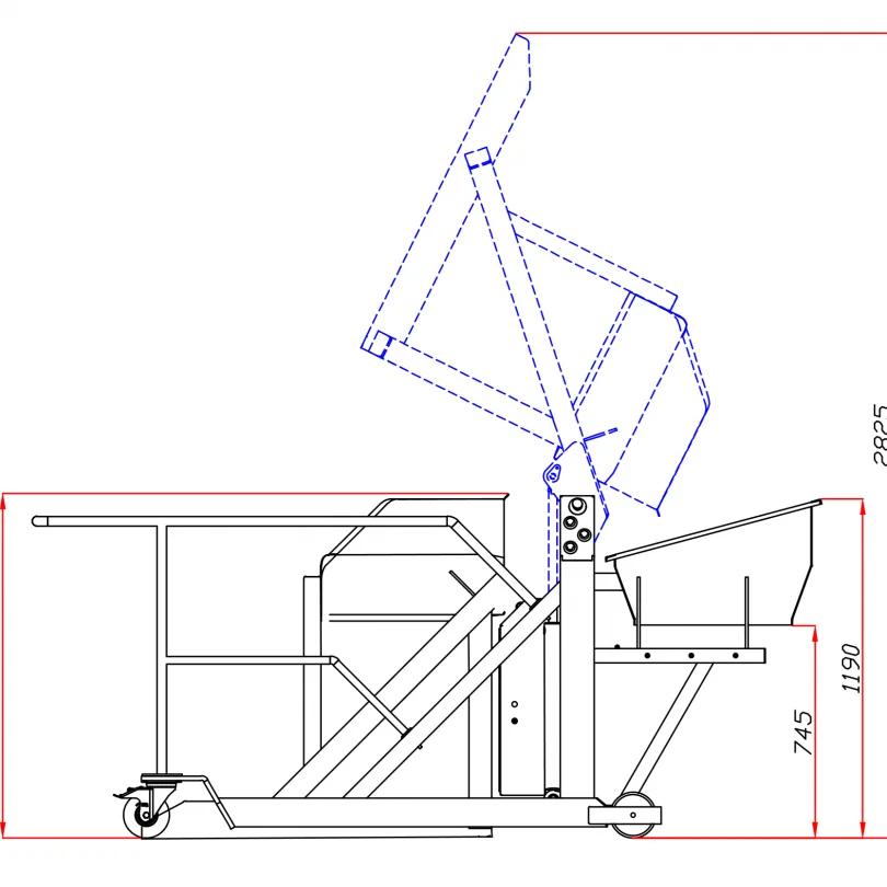 SWING dumper PZ-3/1000 (1000 kg/ 2205 lbs)