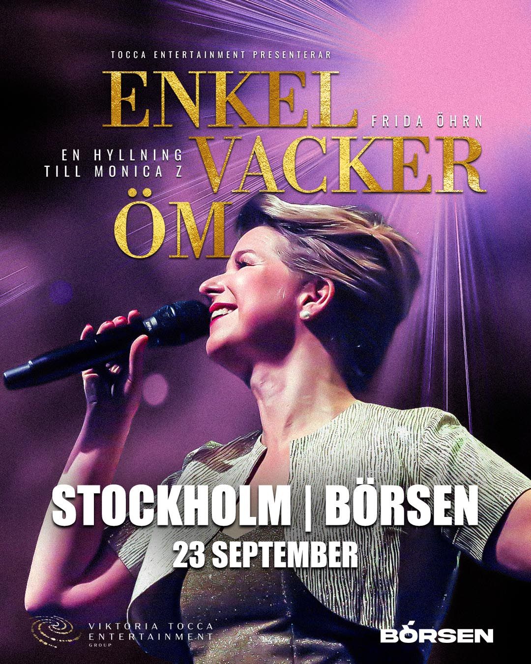 Manér bild på Frida Öhrn för showen Enkel, vacker, öm. En hyllning till Monica Z.